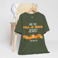 Fall-O-Ween Jesus Unisex Tee, Autumn T-Shirt, Halloween Outfit, Christian Apparel, Seasonal Graphic Tee, Pumpkin Shirt