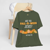 Fall-O-Ween Jesus Unisex Tee, Autumn T-Shirt, Halloween Outfit, Christian Apparel, Seasonal Graphic Tee, Pumpkin Shirt