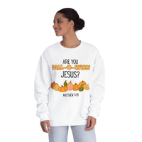 Fall-Themed Crewneck Sweatshirt, Funny Halloween Sweatshirt, Pumpkin Sweatshirt, Christian Apparel, Gift for Jesus Lover
