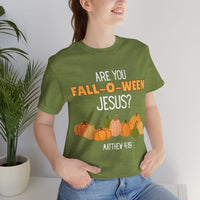 Fall-O-Ween Jesus Unisex Tee, Autumn T-Shirt, Halloween Outfit, Christian Apparel, Seasonal Graphic Tee, Pumpkin Shirt