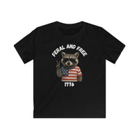 Patriotic Kids Softstyle Tee, Fun Kids T-Shirt, 4th of July Outfit, American Flag Tee, Adventure Shirt, Summer Style