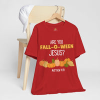 Fall-O-Ween Jesus Unisex Tee, Autumn T-Shirt, Halloween Outfit, Christian Apparel, Seasonal Graphic Tee, Pumpkin Shirt