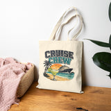 Cruise Crew Canvas Tote — Tropical Beach Cruise Bag