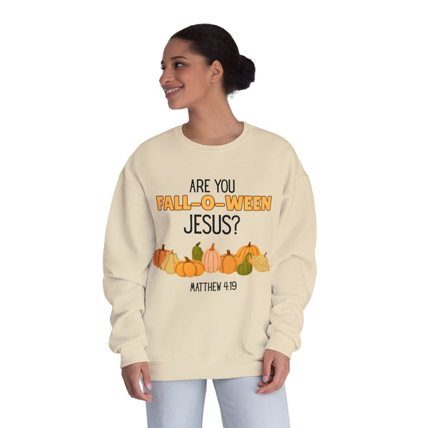 Fall-Themed Crewneck Sweatshirt, Funny Halloween Sweatshirt, Pumpkin Sweatshirt, Christian Apparel, Gift for Jesus Lover