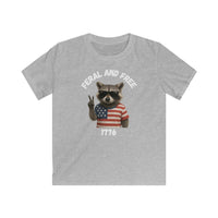 Patriotic Kids Softstyle Tee, Fun Kids T-Shirt, 4th of July Outfit, American Flag Tee, Adventure Shirt, Summer Style