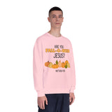 Fall-Themed Crewneck Sweatshirt, Funny Halloween Sweatshirt, Pumpkin Sweatshirt, Christian Apparel, Gift for Jesus Lover