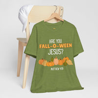 Fall-O-Ween Jesus Unisex Tee, Autumn T-Shirt, Halloween Outfit, Christian Apparel, Seasonal Graphic Tee, Pumpkin Shirt