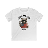Patriotic Kids Softstyle Tee, Fun Kids T-Shirt, 4th of July Outfit, American Flag Tee, Adventure Shirt, Summer Style