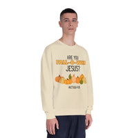 Fall-Themed Crewneck Sweatshirt, Funny Halloween Sweatshirt, Pumpkin Sweatshirt, Christian Apparel, Gift for Jesus Lover