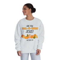 Fall-Themed Crewneck Sweatshirt, Funny Halloween Sweatshirt, Pumpkin Sweatshirt, Christian Apparel, Gift for Jesus Lover
