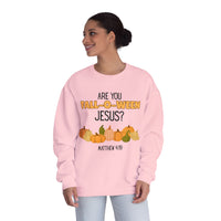 Fall-Themed Crewneck Sweatshirt, Funny Halloween Sweatshirt, Pumpkin Sweatshirt, Christian Apparel, Gift for Jesus Lover
