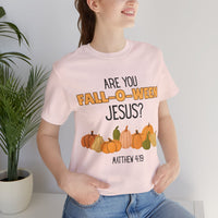 Fall-O-Ween Jesus Unisex Tee, Autumn T-Shirt, Halloween Outfit, Christian Apparel, Seasonal Graphic Tee, Pumpkin Shirt