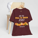 Fall-O-Ween Jesus Unisex Tee, Autumn T-Shirt, Halloween Outfit, Christian Apparel, Seasonal Graphic Tee, Pumpkin Shirt