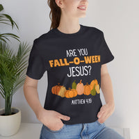 Fall-O-Ween Jesus Unisex Tee, Autumn T-Shirt, Halloween Outfit, Christian Apparel, Seasonal Graphic Tee, Pumpkin Shirt