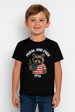 Patriotic Kids Softstyle Tee, Fun Kids T-Shirt, 4th of July Outfit, American Flag Tee, Adventure Shirt, Summer Style