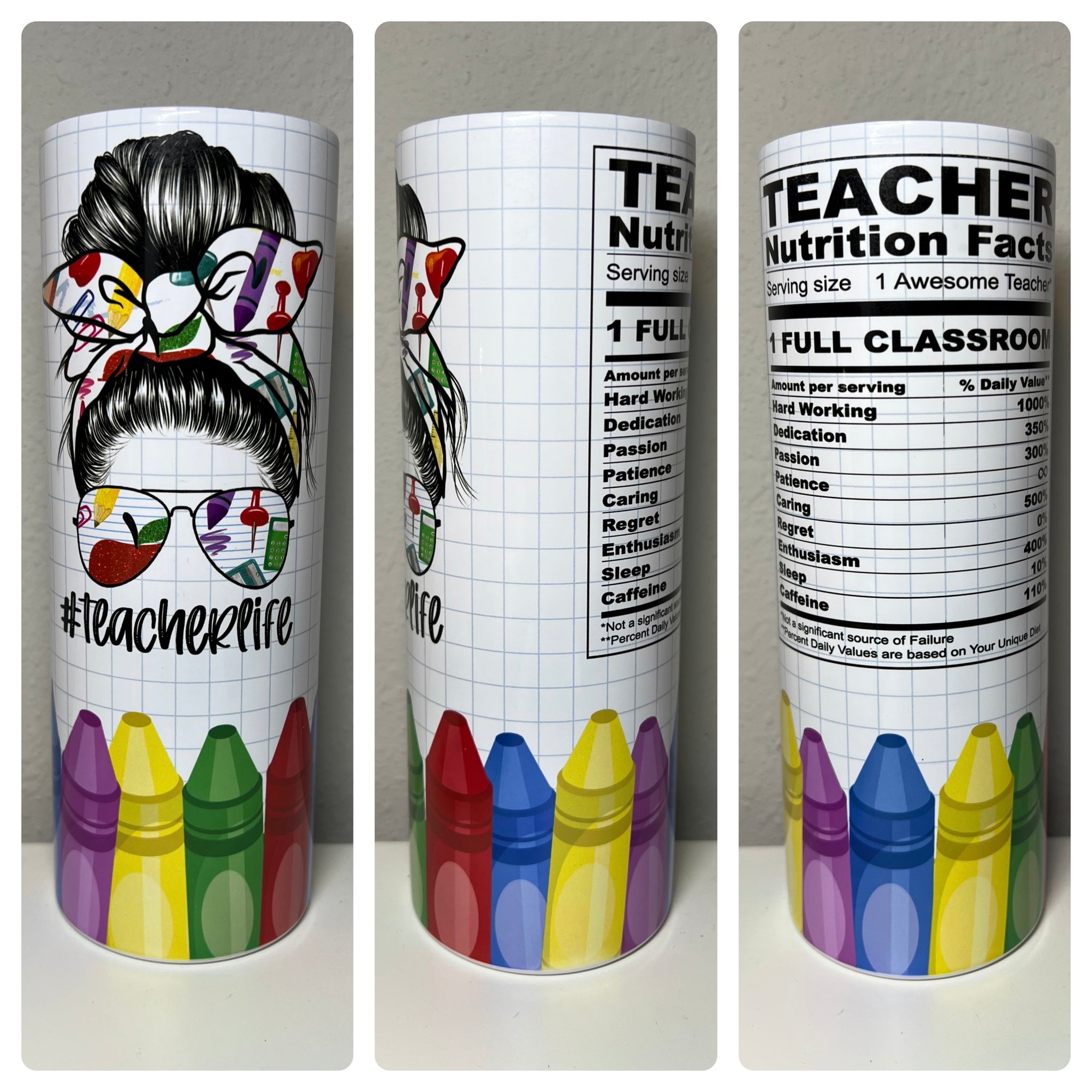 Teacher Nutrition Facts Tumbler